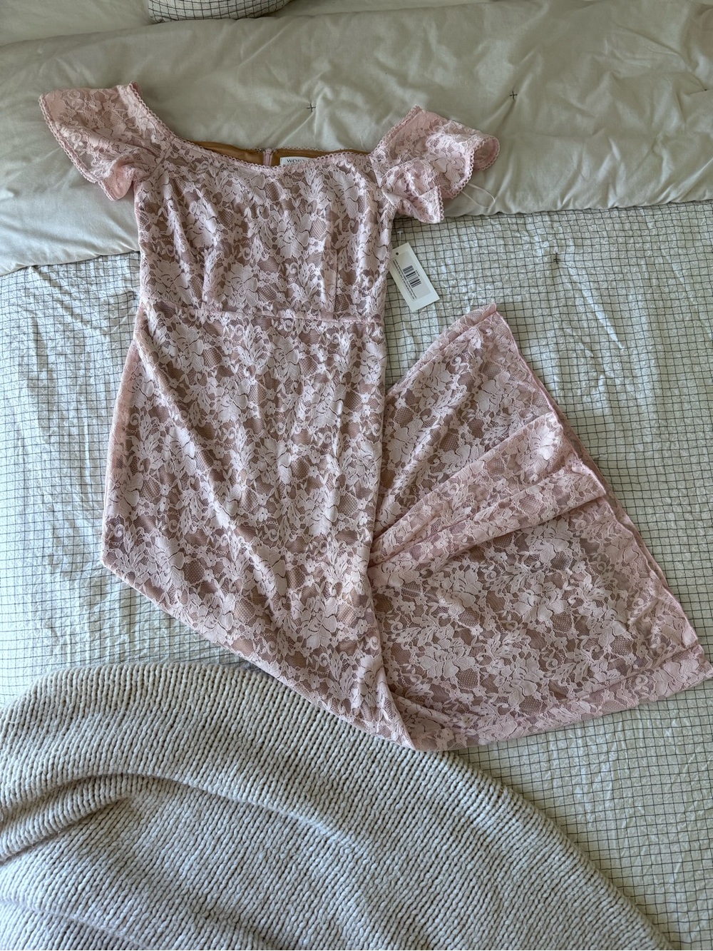 Lace blush pink dress
